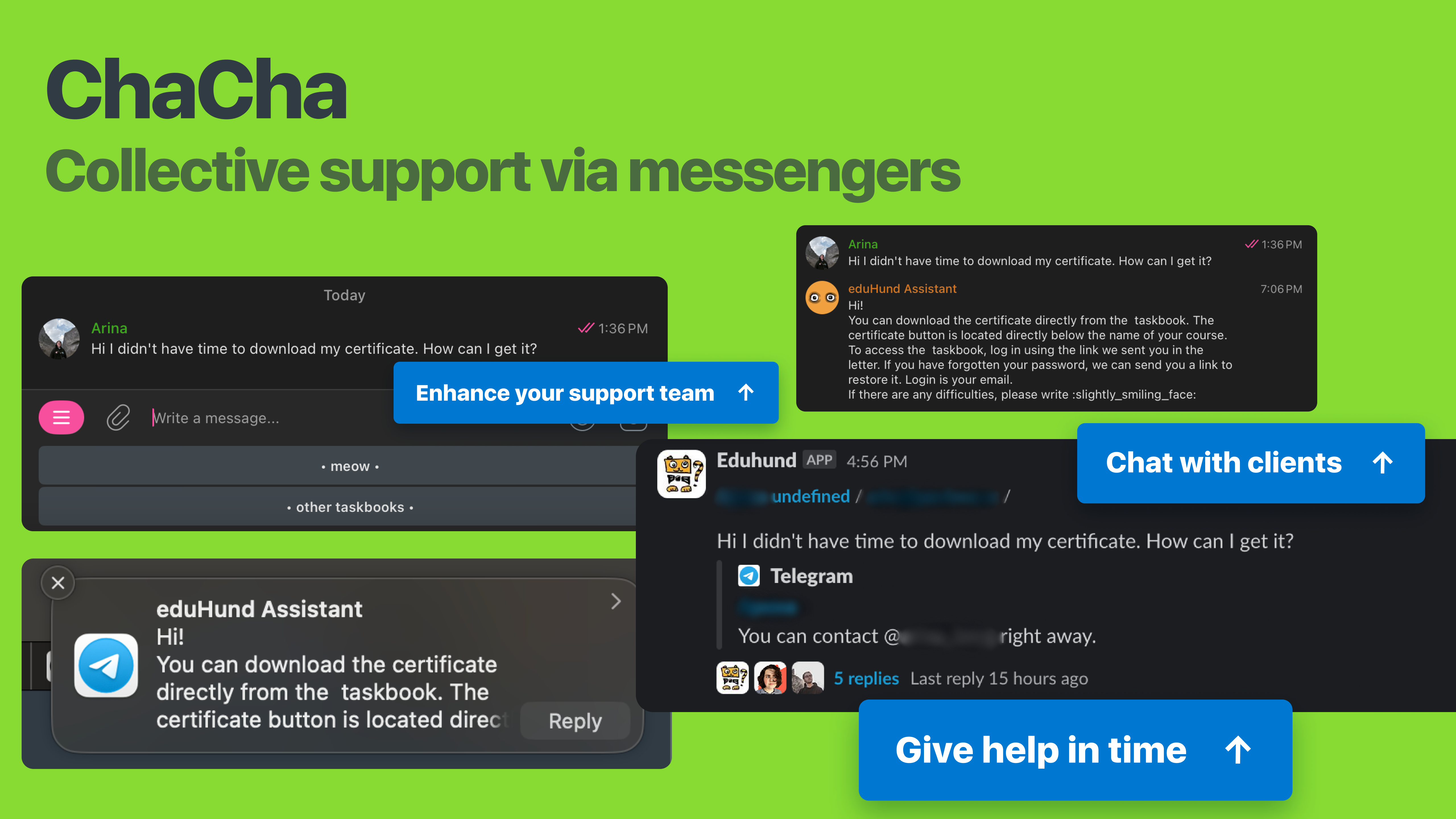 Collective support via messengers