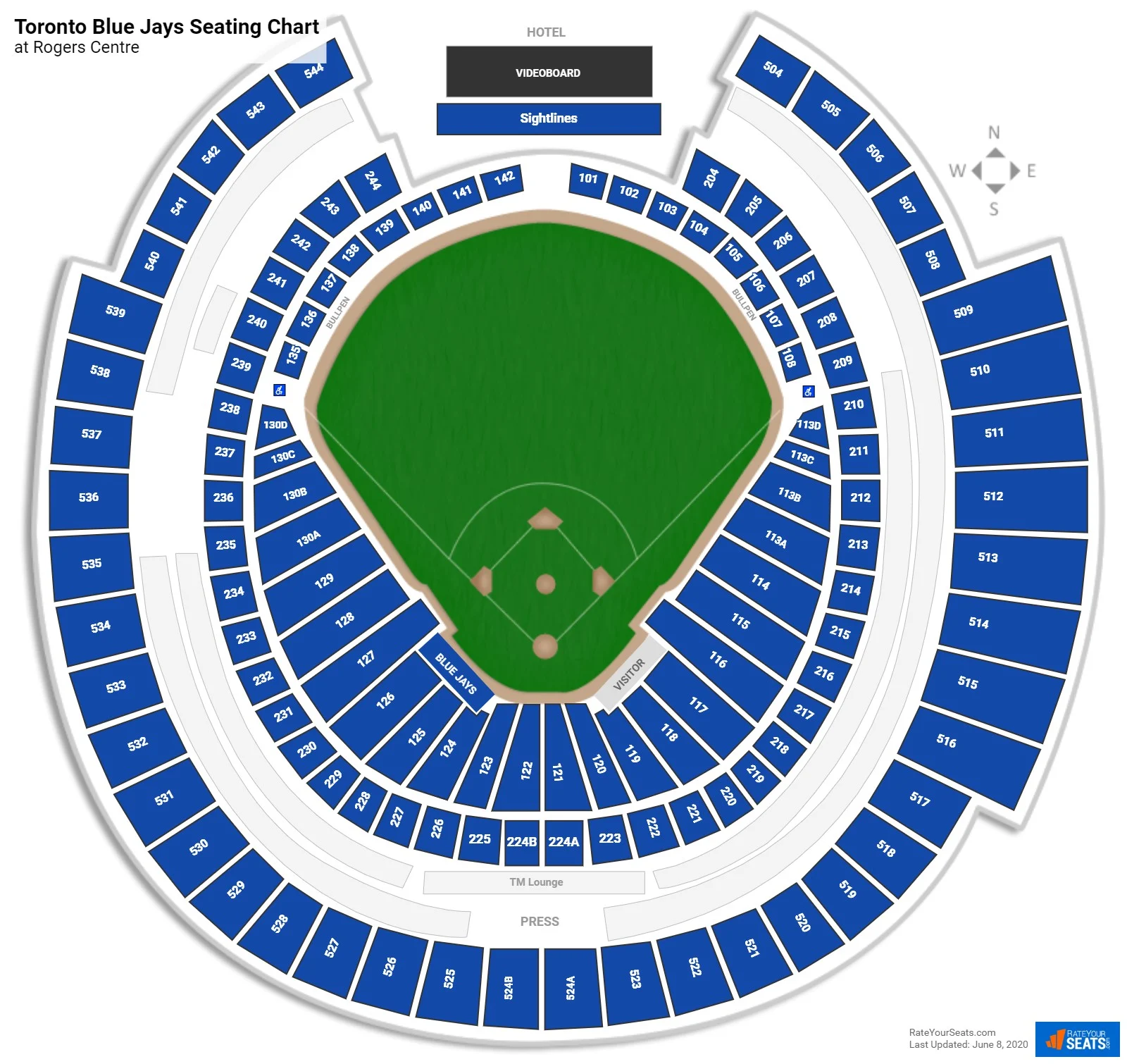 Rogers centre seating map